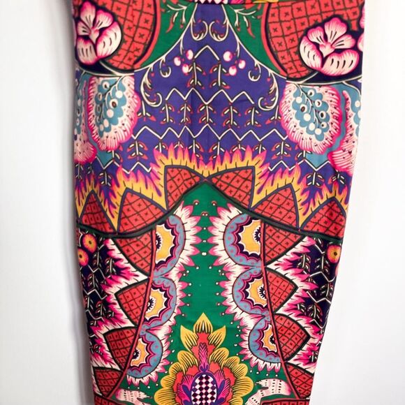 Anthropologie Maeve Kaleidoscope Columns Dress Size 4 Red Purple Green - Picture 4 of 11